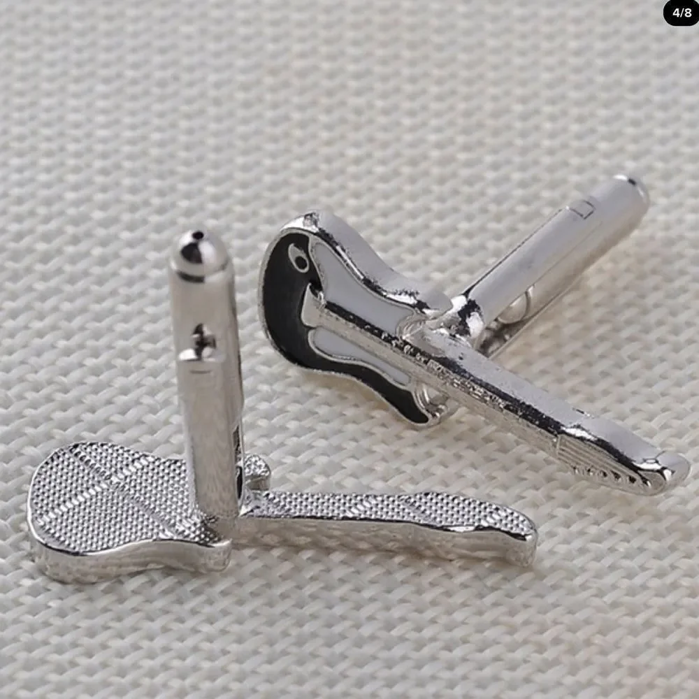 💎204💎 Neiman Marcus MusicTeacher Musician Electric Guitar Cufflinks Cuff Links - Picture 5 of 12